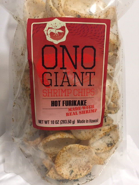 A. Two Ono Giant Shrimp Chips - Hot Furikake 10 oz bags (Shipping Included)