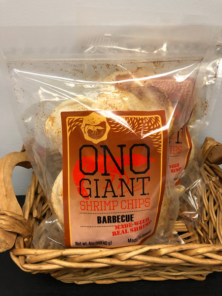 Two Ono Giant Shrimp Chips - BBQ 4 oz  Bags (Shipping Included)