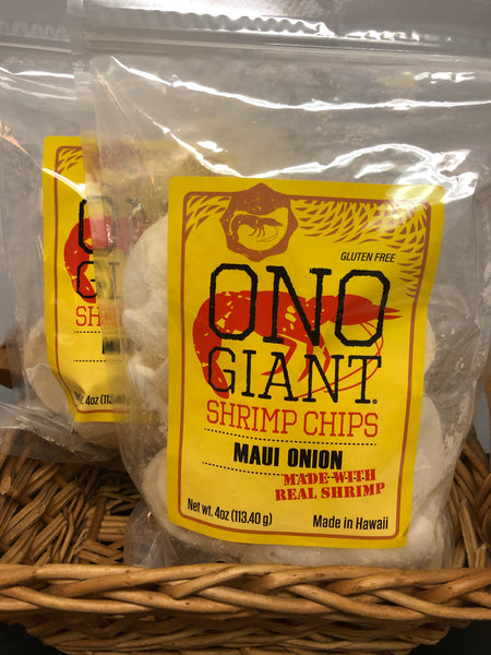 1. Two Ono Giant Shrimp Chips - Maui Onion 4 oz bags (Shipping Included)
