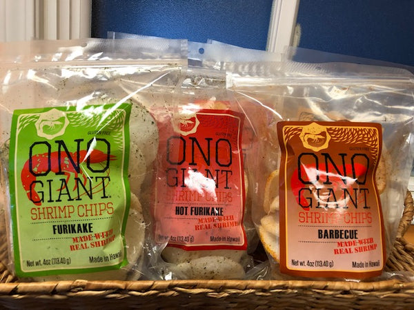 Four Ono Giant Shrimp Chip 4 oz bags (Shipping Included)